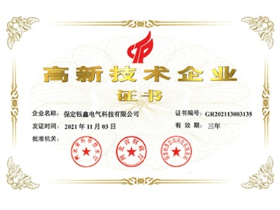 高新技術(shù)企業(yè)證書(shū)